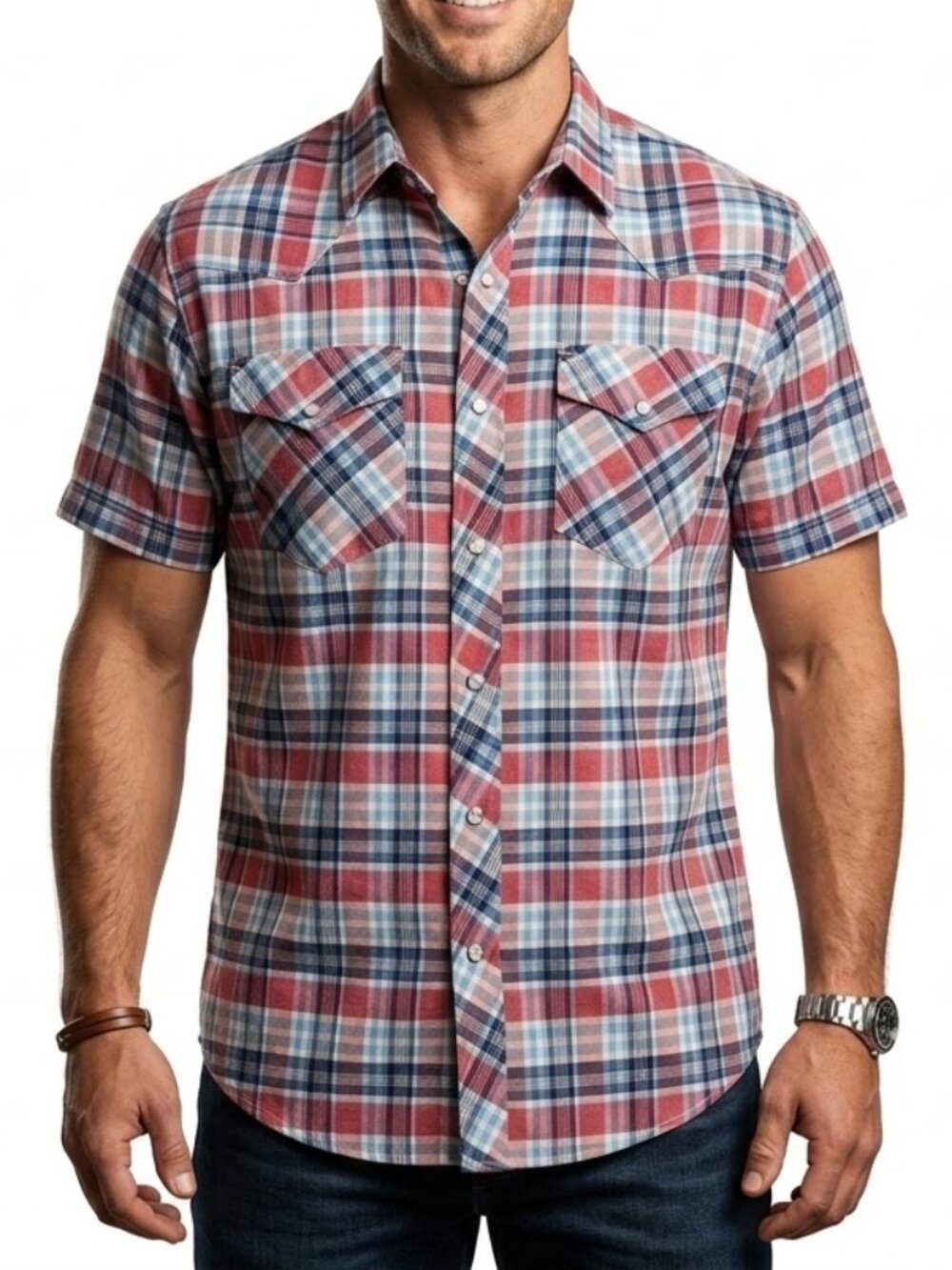 Casual Country Outfitters Western Pearl Snap Plaid Shirt XL